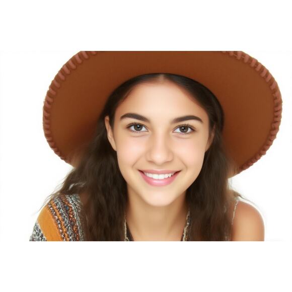 Phase 3 Hat Women's Braided Band Floppy 100% Wool Hat Brown ONE SIZE NWT - Picture 1 of 5